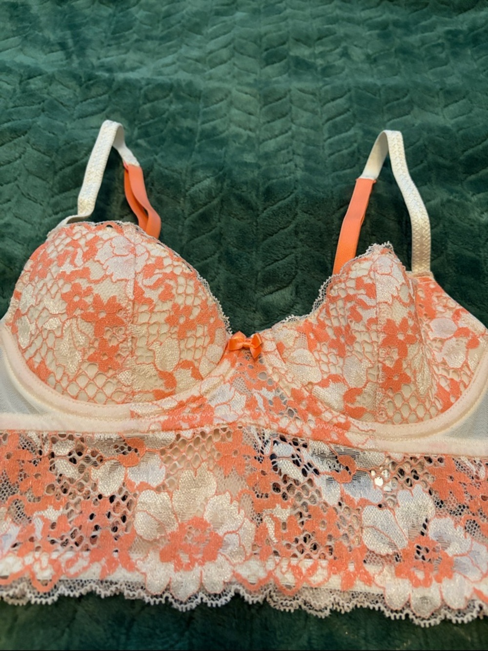 Adore Me Pacchi Contour Bra Lace Cami Style Peach Ivory 32A